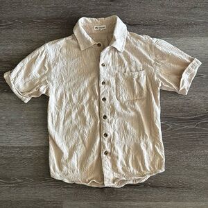 Appaman short sleeve button down shirt, creamy white, boys size 10
